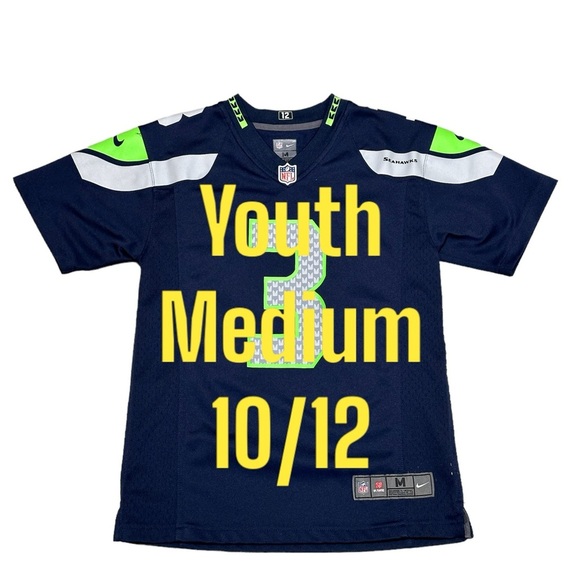 Nike Seattle Seahawks #3 Wilson Kids Youth Medium Short Sleeve Jersey Shirt NFL - Picture 2 of 8